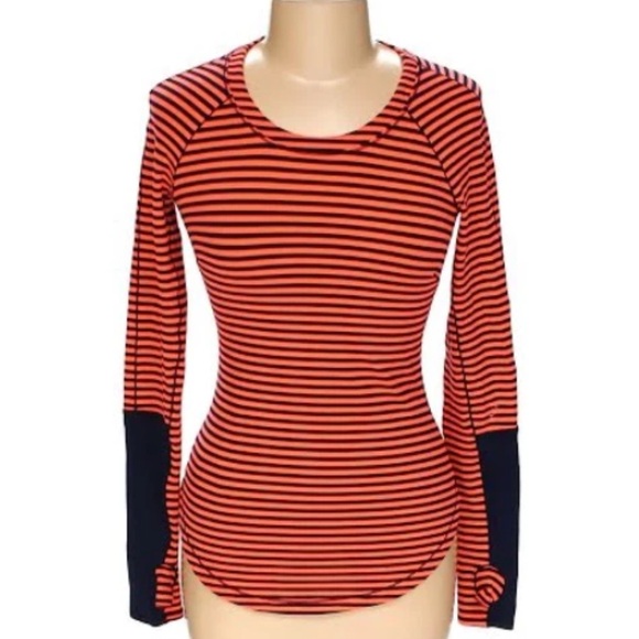 Lululemon First Base Reflective 8 10 Long Sleeve Inkwell Light Flare Striped Top - Picture 4 of 10